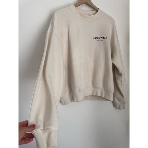 Essentials Fear Of God Off White/Cream Crewneck Sweatshirt in -M - Picture 7 of 8